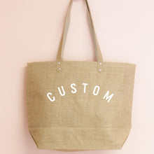Load image into Gallery viewer, Jute bag with custom text

